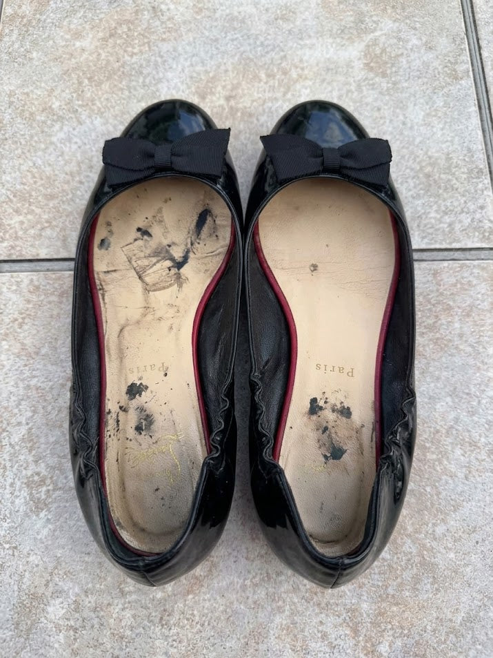 Well Worn Christian Louboutin Patent Leather Bow Accents